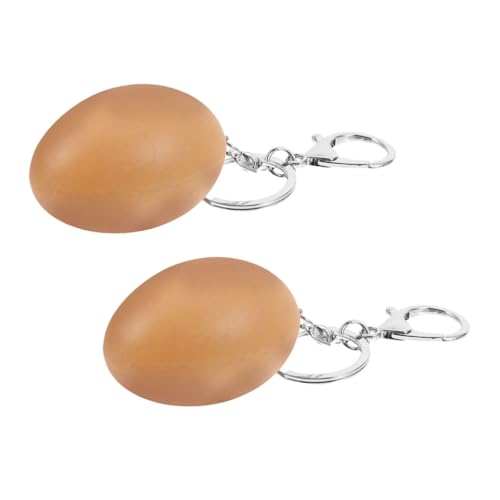 Garneck 2 Stück Ei-Schlüsselanhänger Mini empfindlich Charme Dekoration PVC Eier Schlüsselanhänger kleine Eier Anhänger Osterei mit Schlüsselanhänger Osterei Schlüsselanhänger Legierung von Garneck