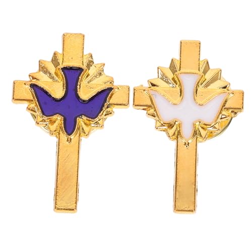 Garneck 2 Stück Friedenstauben Brosche Kreuz Anstecknadel Abzeichen Für Erstkommunion Taufe Party Dekorationen Vintage Religiöse Broschen Für Frauen von Garneck