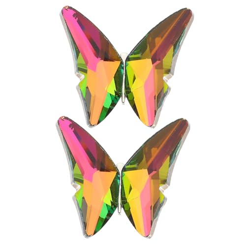 Garneck 2 Stück Glitzernde Schmetterlings Applikationen für Schuhe Funkelnde Patches Kleidung Deko DIY Accessoires Einfach Anzubringen für Styles von Garneck