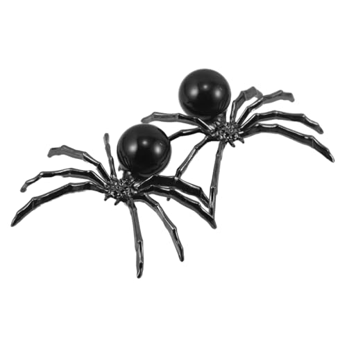 Garneck 2 Stück Halloween Spinnenfiguren aus Legierung mit Natürlichem Obsidian-kristallkugel Realistische Deko für Innenbereich Party Vielseitig Nutzbare Detailgetreue Halloween-Ornamente von Garneck