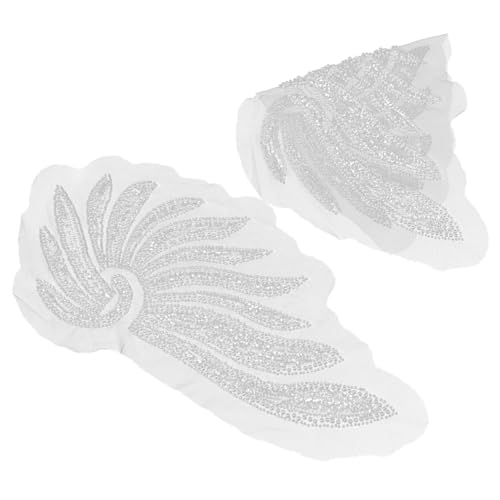 Garneck 2 Stück Handgemachte Perlenapplikation für Hochzeitskleider Strass und Blumenmuster DIY Bastelzubehör für Kostüme Hochwertige für Einzigartige Designs von Garneck