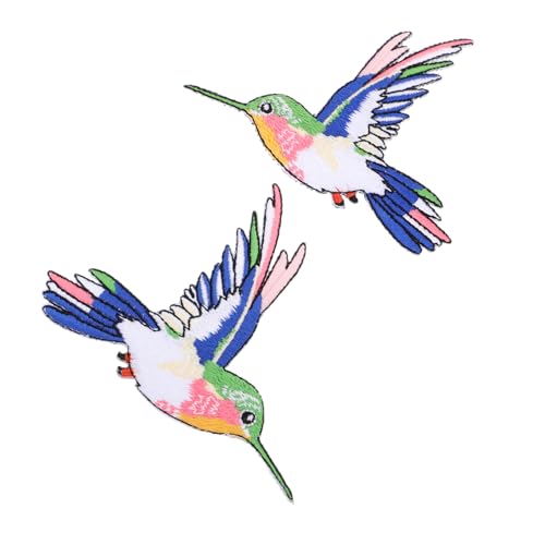 Garneck 2 Stück Hummingbird Aufnäher Bestickte Bügelpatches für Kleidung Dekorative Applikationen für Diy Projekte Flicken zum Aufbügeln für Jacken Hüte Taschen von Garneck