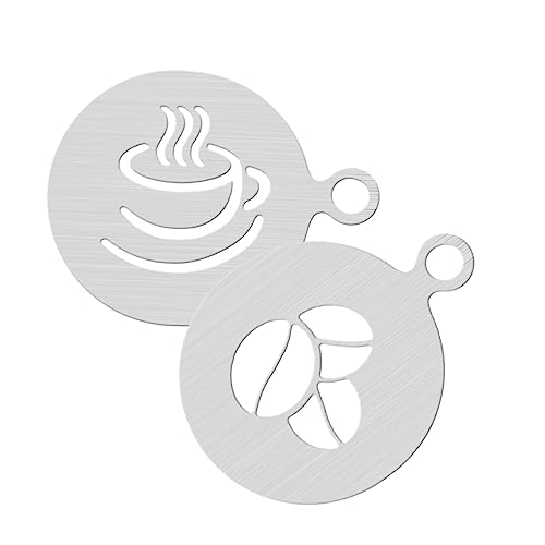 Garneck 2 Stück Kaffee Schablonen für Latte Art Flexible und Wiederverwendbare Vorlagen zur Dekoration von Cappuccino und Milchschäumen für Kaffeeliebhaber und Partys von Garneck