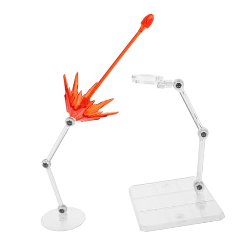 Garneck 2 Stück Laserenergie-Ornamente Puppenständer aus Kunststoff Modell-Aktionsbasis Figur Display Halter Basis Actionfiguren-Modellständer Figurenhalter Aktionsfigur Basis Plastik rot von Garneck