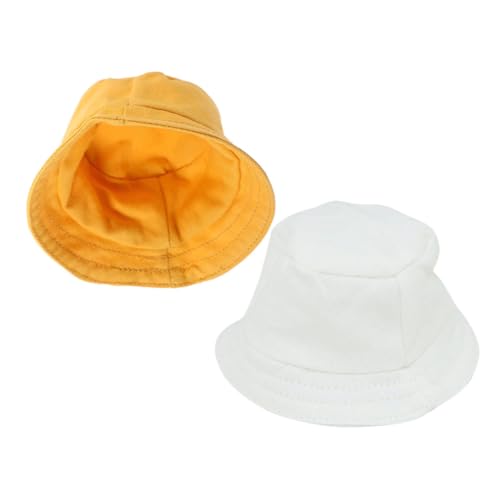 Garneck 2 Stück Puppenkleidung Fischerhut winzige Hüte Puppenmützen Miniatur-Puppenhut Mall-Hut Mini-Hüte Mini-Hut Miniaturhüte Puppenkappe Hutpuppendekore Minihüte zum Basteln Polyester von Garneck