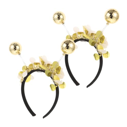 Garneck 2 Stück Teiliges Goldenes Stirnband aus Leichtem Dekoratives Party Haarband mit Glänzenden Kugeln Bequemer Rutschfester Haarschmuck für Kostüme und Festveranstaltungen von Garneck