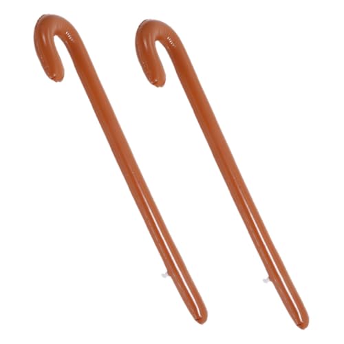 Garneck 2 Stück aufblasbare Krücken Partydekoration party dekoration Spaßige Dekoration Aufmerksamkeitserregendes Aufblasbare Gehstockstütze Halloween -Krücken PVC Coffee von Garneck