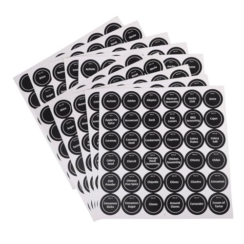 Garneck 20 Blatt Selbstklebende Gewürzetiketten Set Runde Wasserfeste Aufkleber für Gewürzgläser Schwarze Etiketten mit Vorbedruckten Englischen Namen für Küchenorganisation Garneck 20 Blatt Selbstklebende Gewürzetiketten Set Runde Wasserfeste Aufkleber für Gewürzgläser Schwarze Etiketten mit Vorbedruckten Englischen Namen für Küchenorganisation von Garneck