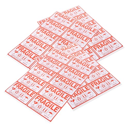 Garneck 20 Blatt Selbstklebende Rote Fragile Warnaufkleber für Versand und Verpackung Stabile Haftung Allen Oberflächen Geeignet für Zerbrechliche Pakete und Gefahrgut Einfach Anzubringen von Garneck