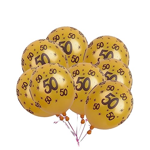 Garneck 20 Stück 12 50 Latexballons Golddekor Geburtstag Luftballons Geburtstagsparty-Zubehör Ornament Zahlenballons Nummer 50 Ballons Geburtstagsdekorationen Aluminiumfolie schmücken von Garneck