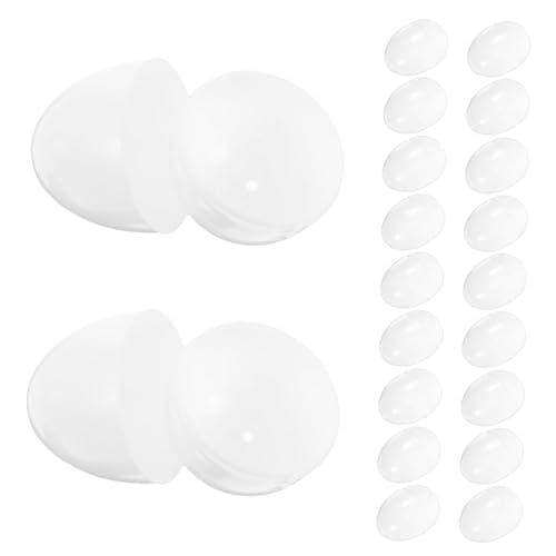 Garneck 20 Stück Ostereier dekorativ Weiß Pastell Szene gesprenkelt groß schmücken Eierschmuck bunt Kunst Eier bemalen DIY Osterdekorationen Malerei künstliche Eier leer unvollendet PVC von Garneck