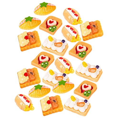 Garneck 20 Stück Teiliges DIY Charms für Handyhüllen Realistische Falsche Backwaren Deko Herz Cake Cake Sternbrot Cartoon für Kreative Bastelprojekte und Haarschmuck von Garneck