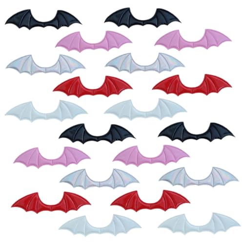 Garneck 20 Stück Teiliges Fledermausflügel aus Hochwertigem Stoff für Halloween Deko DIY Bastelzubehör für Haare Schuhe Taschen Kreative Kostümflügel Wiederverwendbar Farblich Gemischt von Garneck