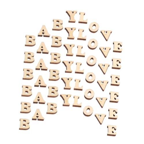 Garneck 200 Stück Handgefertigte Buchstabenholzspäne Holzwörter Zum Basteln Holz Zahlen Kunstprojekte Für Alphabet-wanddekoration Handgemachte Diy-holzspäne Hölzern Beige von Garneck