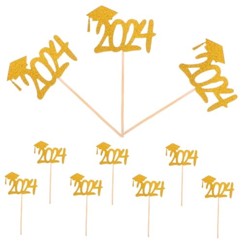 Garneck 20Stücke Abschlusskuchendekoration Goldene Abschlussmütze Cupcake Topper Für Graduation Party Wiederverwendbare Tortendeko Für Schul Und College Abschlussfeiern von Garneck