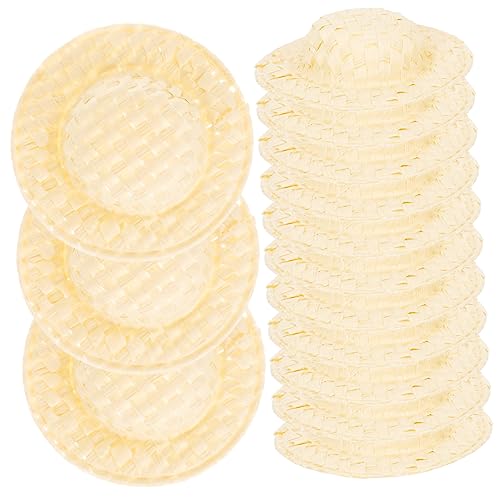 Garneck 20Stücke Puppenhüte aus Papier Gewebt DIY Puppenzubehör für Kreative Dekorative Requisiten für Puppen und Miniaturen von Garneck