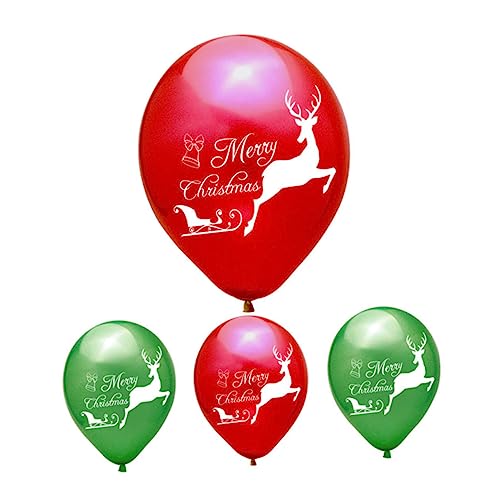 Garneck 20st Bedruckte Luftballons Für Partys Weihnachtsdekoration Weihnachtsfeier Grüner Ballon Hirsch Ballons Grüner Konfettiballon Grüne Luftballons Funkeln Emulsion Schmücken von Garneck
