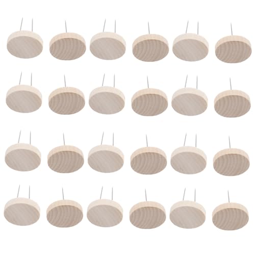 Garneck 24 Stück Doll Display Stand Teiliges Puppenständer aus Holz mit Doppelten und Einzelnen Stahlnadeln Stabiler Basis für Filztiere und Figuren Zubehör für Schreibtisch und Dekoration von Garneck