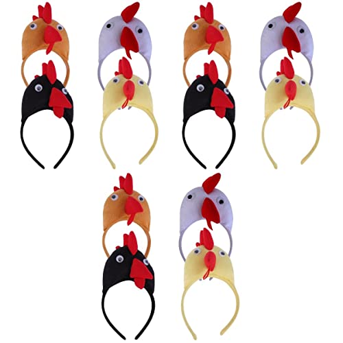 12 Stück Hühner-Stirnband – Hahn-Stirnband-Haarreifen Für Erwachsene Und Kinder Tier-Küken-Kopf-Dekoration Für Partyzubehör (Zufällige Farbe) von Garneck