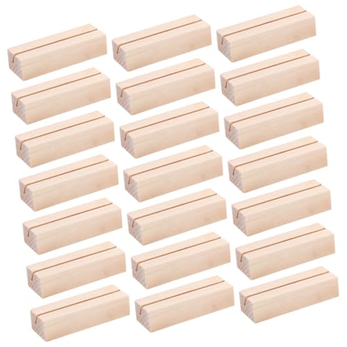 Garneck 24 Stück Teilig Holz Kartenhalter Rechteckige Platzkartenständer Stabiler Holz Kartenhalter für Hochzeit Tischdekoration Tischnummernhalter für Feier und Party von Garneck