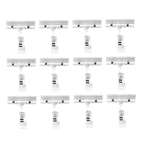 Garneck 25 Stück Transparenter Universalclip Inhaber Aufsteckhalter Regaletikettenhalter Anzeige Drahtregal-etikettenhalter Etiketthalter Clip-tag Schnappen Supermarkt -tag Klein Plastik von Garneck