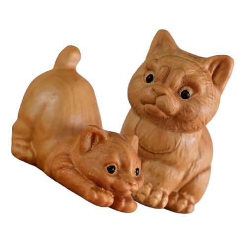Garneck 2St Katzenstatue Katzenfigur Holzkatze Katzen Skulptur Dekorative Holzfigur Katzen Dekoartikel Desktop-Schmuck Katze Holzstatue Holzornament Kätzchen-Statue hölzern Beige Garneck 2St Katzenstatue Katzenfigur Holzkatze Katzen Skulptur Dekorative Holzfigur Katzen Dekoartikel Desktop-Schmuck Katze Holzstatue Holzornament Kätzchen-Statue hölzern Beige von Garneck
