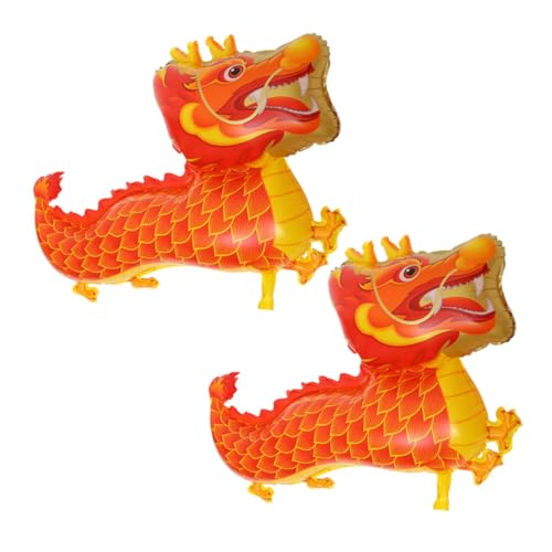 Garneck 2St Ballon chinesische neujahrsdekoration chinese dragon chinesisches Drachendekor Aufblasbare Drachendekoration Partyzubehör Partydekoration für das neue Jahr rot von Garneck