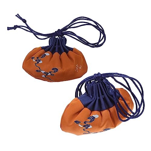 Garneck 2er Set Beutel Chinesische Brokatsäckchen Kordelzugbeutel Dekosäckchen Leere Beutel Kuschelstoff von Garneck