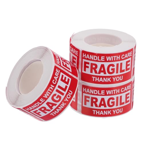Garneck 3 Rollen Selbstklebende Fragile Aufkleber Warnetiketten für Versand Verpackung und Handhabung Zerbrechliche Gegenstände Sicheres Kleben Antitamper Hinweis Garneck 3 Rollen Selbstklebende Fragile Aufkleber Warnetiketten für Versand Verpackung und Handhabung Zerbrechliche Gegenstände Sicheres Kleben Antitamper Hinweis von Garneck