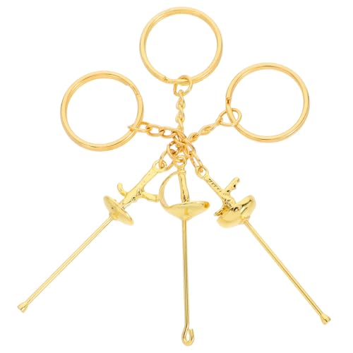 Garneck 3 Stück Fechten Schlüsselanhänger Coole Schlüsselanhänger Rucksackschlüsselkette Schlüsselbund Schlüsselanhänger Für Rucksäcke Schlüsselanhänger Für Rucksack Metall Golden von Garneck