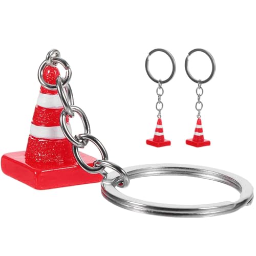 Garneck 3 Stück Mini Verkehrskegel Schlüsselanhänger aus Legierung und Harz Modisches Anhänger Rucksäcke Handtaschen Geldbörsen Vielseitiges Accessoire für Alltag und Party von Garneck