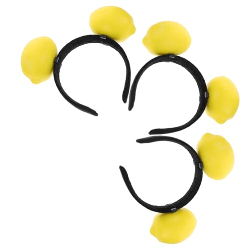 Garneck 3 Stück Teiliges Zitronen Haarband Leichtes Kunststoff Doppelkopf Stirnband Witziges Party Accessoire für Karneval Foto Shooting und Festliche Anlässe Bequemes Kreatives von Garneck