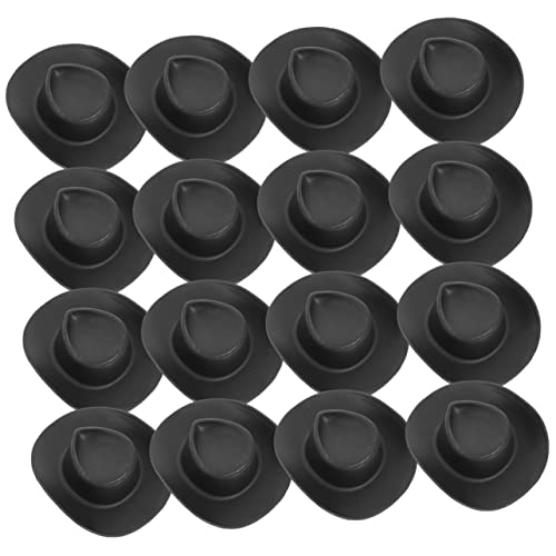 Garneck 30 Stück Mini-Cowboyhut kinderspielzeuge Puppenhut Spielzeughüte Hut Frauen Kuhmädchenhüte Hüte Masse Kinderhüte austauschbare kleine Hüte kleine Hüte basteln Plastik Black von Garneck