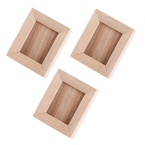 Garneck 3Stücke Holz Bilderrahmen Für Puppenhaus Dekorative Fotorahmen Für DIY Projekte Und Kreative Zimmerboxen Lebensechte Details Und Langlebige von Garneck