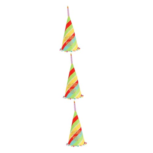 Garneck 3St Geburtstagsparty-Hut partyhüte kinder farbkappen Geburtstagsmützen für Kinder alles zum geburtstag hut Erwachsener Partyhut Stoffhut konische Kappe von Garneck