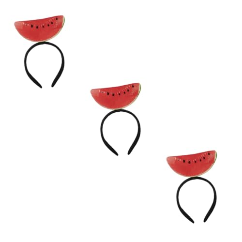 Garneck 3St Stirnband Wassermelone Wassermelonen-Haarreif wassermelone haarreif Wassermelonen-Partydekorationen Obst-Stirnbänder für Kinder Karotte Requisiten Partybedarf von Garneck
