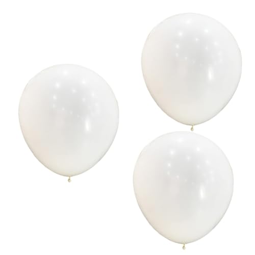 Garneck 3st Wetterbeobachtungsballon Jumbo-ballons Riesiger Wasserballon Riesige Latexballons Groß Lernspielzeug Weißer Ballon Luftballons Weiß Partydekorationen Weißer Latex von Garneck