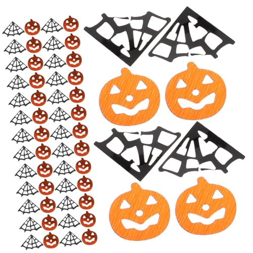 Garneck 4 Packungen Halloween-Dekorationen für Tische Glitzerdekor Esstisch Hexendekor funkeln the hallow halloween mitgebsel geschenk Kürbis Konfetti Spinnen Konfetti Mini schmücken Geist von Garneck