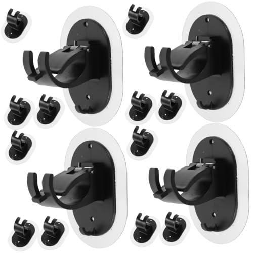 Garneck 4 Sätze Teiliges Vorhangstangenhalter Selbstklebende Vorhangstangenclips Wandmontierte Stütze Für Schlafzimmer Wohnzimmer Küche Und Für Einfache Montage Ohne Bohren 4 Stück * 4 von Garneck