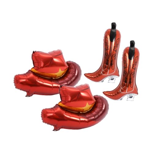 Garneck 4 Stück Aufblasbare Folienballons Partyballons im Western-Stil Partydekorationen Luftballons aufblasbare Cartoon-Ballons Luftballons im Cowboy-Stil Aluminiumfolie von Garneck