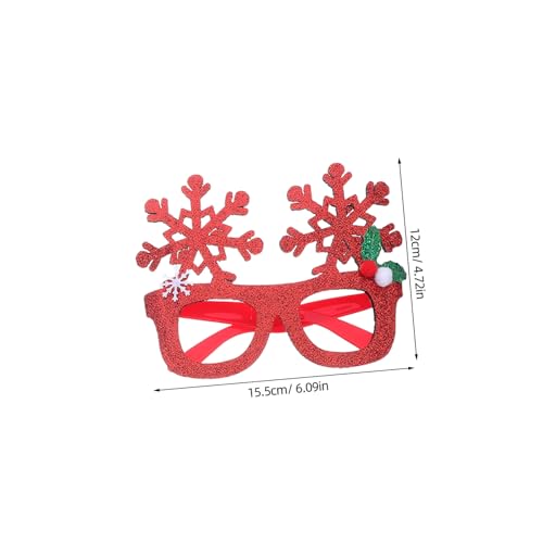 Garneck 4 Stück Glitzernde Schneeflocken Weihnachtsbrillen Leichtes Partyaccessoire für Weihnachten und Neujahr Festliche Fotorequisiten Komfortabel für Erwachsene von Garneck