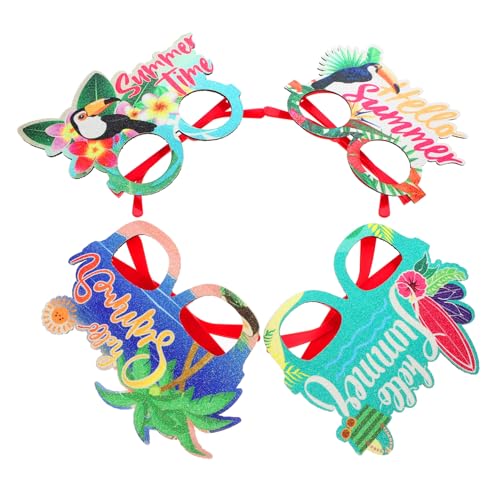 Garneck 4 Stück Hawaiian Partybrillen Leichte Stabile Sommerbrillen Tropisches Design Lustige Foto requisiten für Erwachsene Partyzubehör Garneck 4 Stück Hawaiian Partybrillen Leichte Stabile Sommerbrillen Tropisches Design Lustige Foto requisiten für Erwachsene Partyzubehör von Garneck