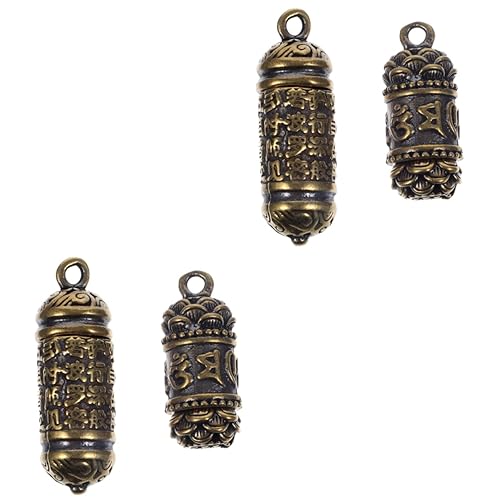 Garneck 4 Stück Herz-Meridian-anhänger Religiöser Charme Buddha-amulett-Charme Feng-Shui-Charme Thailändischer Amulett-anhänger Buddha-Charme Mantra-zauber Kupfer Parfümflasche Schlüssel von Garneck