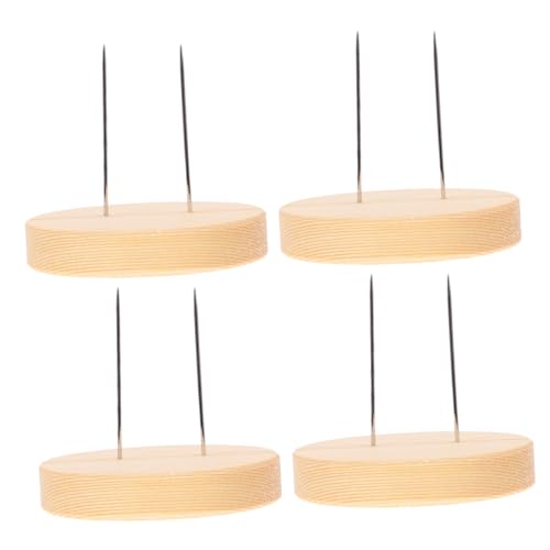 Garneck 4 Stück Holzsockel Puppenständer Teilig Stabiler Halter für Häkelpuppen und Filzpuppen zum Ausstellen von DIY Kreationen Vielseitig Einsetzbar von Garneck