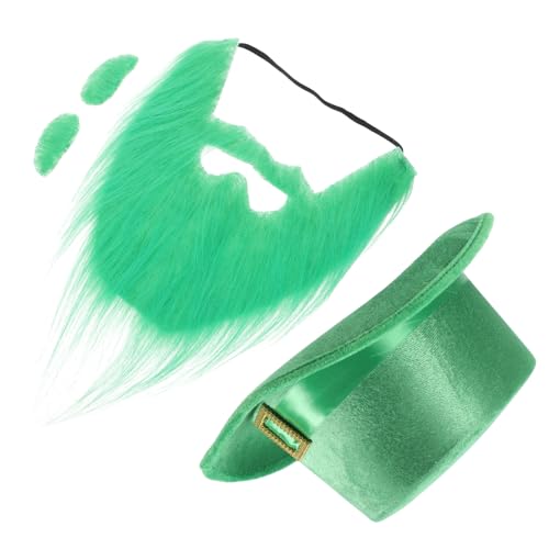 Garneck 4 Stück Klee Hut Kleeblatt Kobold Bausatz Cosplay Mann Zubehör Festival st patricks day kostüme für damen St. Patricks Day Zylinder St. Patrick's Day Kostümzubehör Samt Green von Garneck