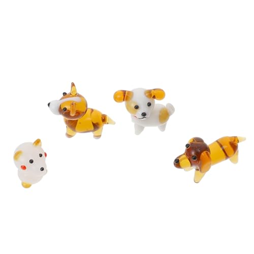 Garneck 4 Stück Kristallverzierungen Welpe Hundespielzeug Zum Umkippen Kleine Hundeskulptur Hundeanhänger Für Die Schmuckherstellung Tiere Figuren Hund Leuchtreklame Film Glas Colorful von Garneck