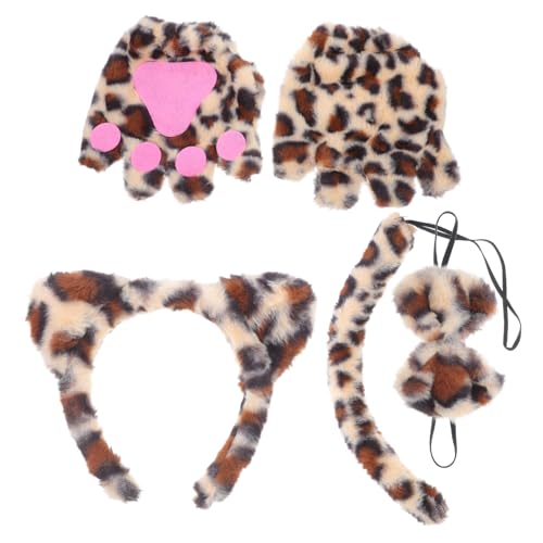 Garneck 4 Stück Leoparden Kostüm Set Teiliges Tieraccessoire mit Stirnband und Handschuhen für Halloween Karneval und Bühnenauftritte Weiches Plüschmaterial Einzigartiges Design für Garneck 4 Stück Leoparden Kostüm Set Teiliges Tieraccessoire mit Stirnband und Handschuhen für Halloween Karneval und Bühnenauftritte Weiches Plüschmaterial Einzigartiges Design für von Garneck