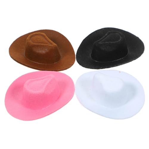 Garneck 4 Stück Mini Cowboyhut Dekoration Ornamenthut Für Puppen Minihüte Zum Basteln Hut Für Mini Hauspuppe Miniatur Puppenhut Entzückende Hüte Zarte Kleine Hüte Kleine Hüte von Garneck