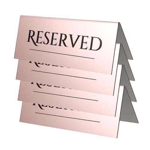 Garneck 4 Stück Reserved Sitzschilder Roségold Hochzeit Stuhlanhänger Tischschilder für Restaurant Event Gästeplatzierung Elegante Vielseitige Reservierungsschilder für Feierlichkeiten von Garneck