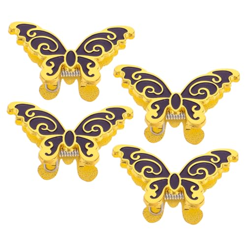 Garneck 4 Stück Schmetterlingsclip Buchclips Dokumentenklammern für Akten Bogenclip innovativer Clip Schmetterlings-Büroklammern Schmetterlings-Haarspangen Dateipapierclips Metall Violett von Garneck